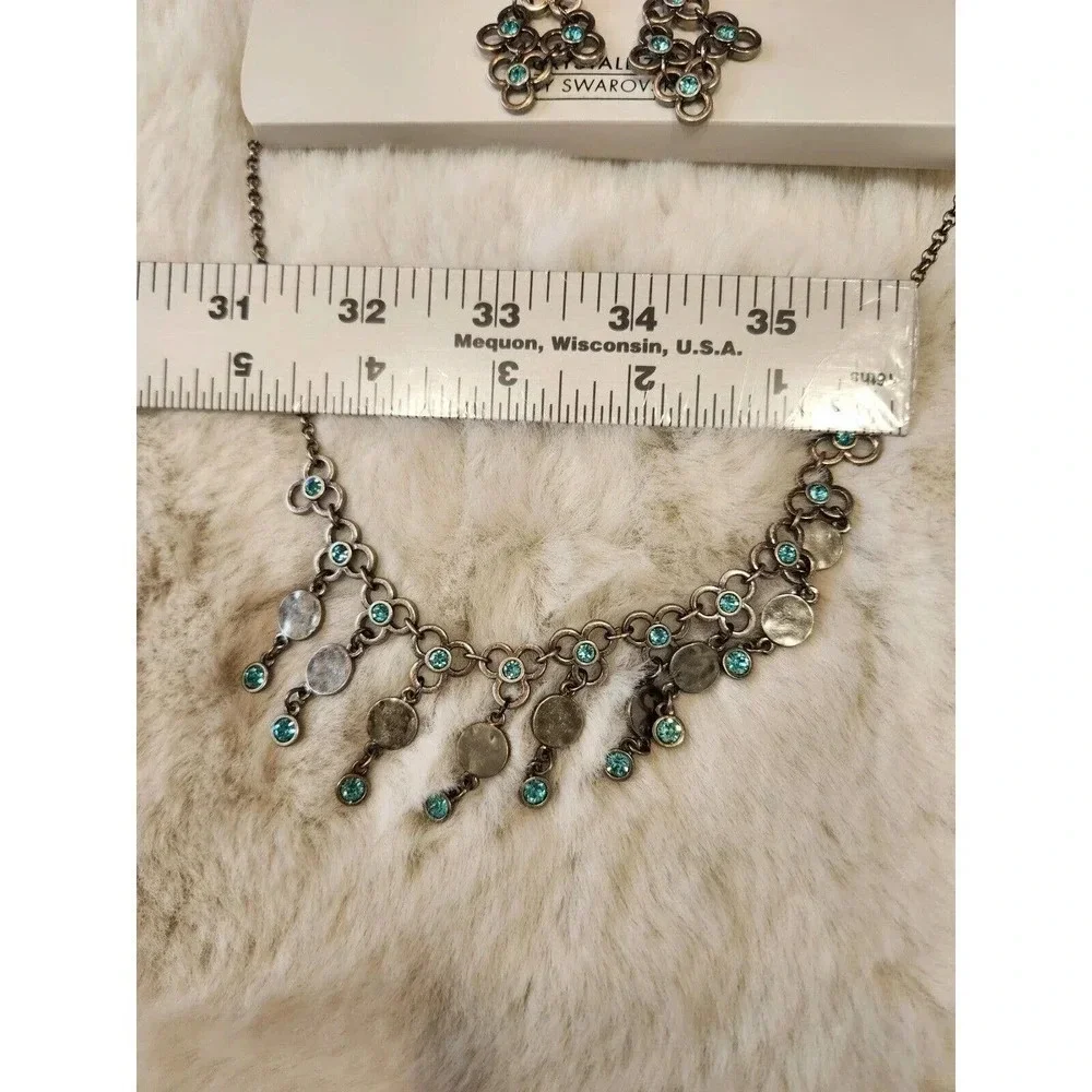NWT Swarovski Crystallized 5480100 Necklace W/Earrings Set $129 - Picture 13 of 14